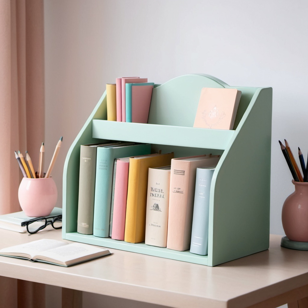 Small book rack kept on table